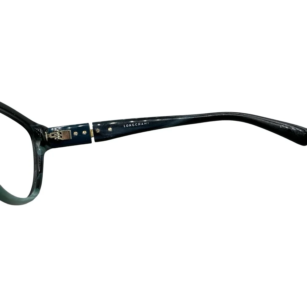 Longchamp LO2626 Black Teal Marble Cat Eye Eyeglasses Frames 54-16-140